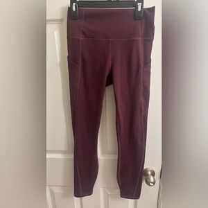 NEW PureLuxe By Fabletics Oasis High Waisted 7/8 Leggings Burgundy XS Womens